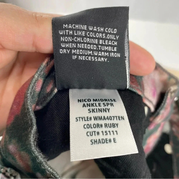 Hudson Womens 25 Midrise Nico Super Skinny Ankle Floral Jeans NWT MSRP $229 - Picture 7 of 9